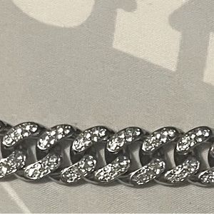 Unisex Diamel(crystal) stainless steel bracelet with safety clasp